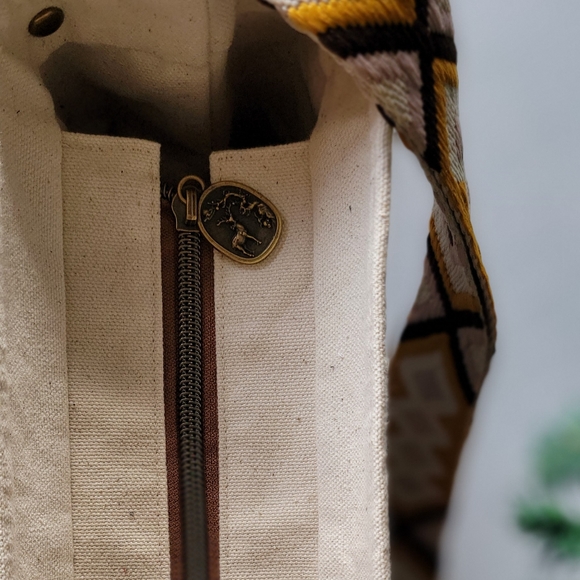 Handmand danier leather and needlepoint purse - Picture 4 of 6